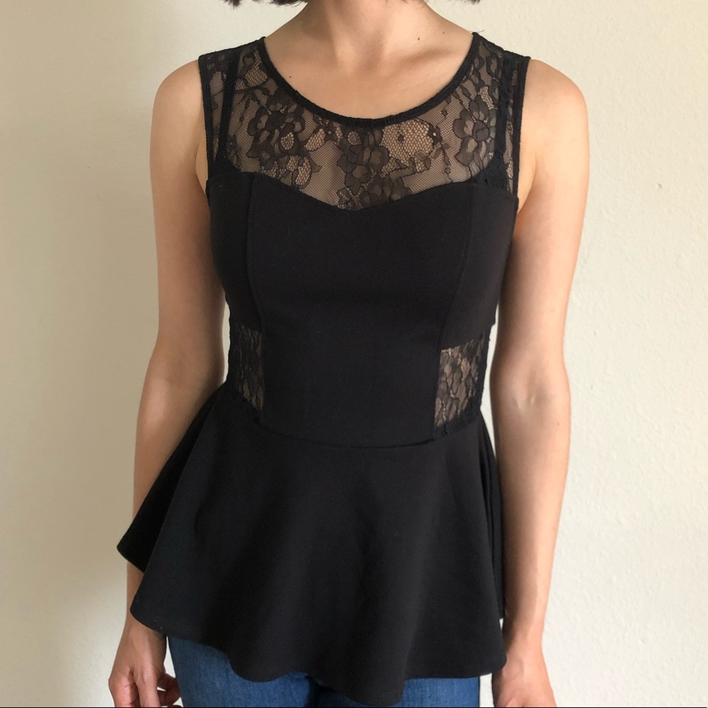 BB Dakota Jack peplum top with lace detailing